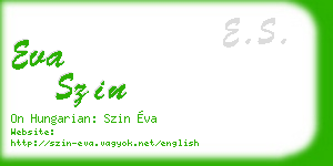 eva szin business card